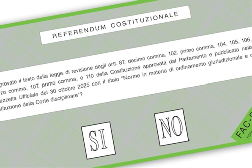 Referendum costituzionale: fac-simile della scheda di voto